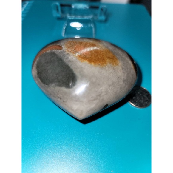 Polychrome Ocean Jasper Heart - Picture 3 of 4